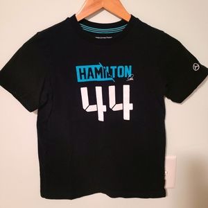 F1 Mercedes AMG Petronas Motorsport black tee shirt Youth size Large in EUC